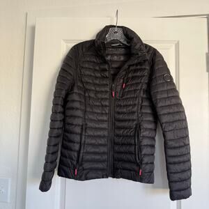 Nautica Black Puffer Jacket Lightweight Packable Water resistant Size S